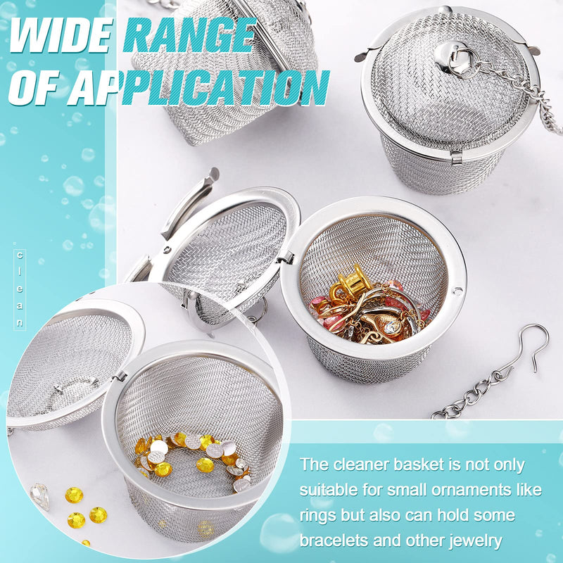 Ultrasonic Cleaner Baskets Ultrasonic Cleaning Solution Ultrasonic Parts Cleaner Jewelry Steam Cleaner Basket Cleaning Small Holder with Lock and Hook Stainless Steel (6 Pieces,1.9 Inch) 6 1.9 Inch