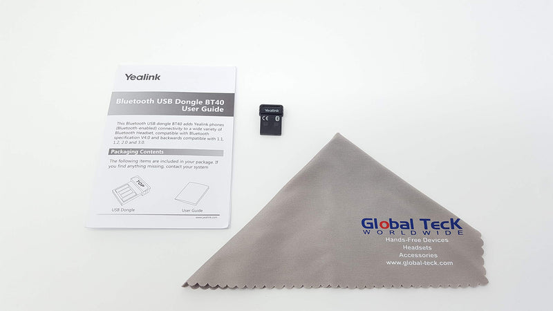 GTW Bundle Yealink BT41 USB Bluetooth Dongle -Yealink IP Phones T27G, T29G, T46G, T48G, T41S, T42S, T46S, T48S, T53, Microfiber Cloth Included