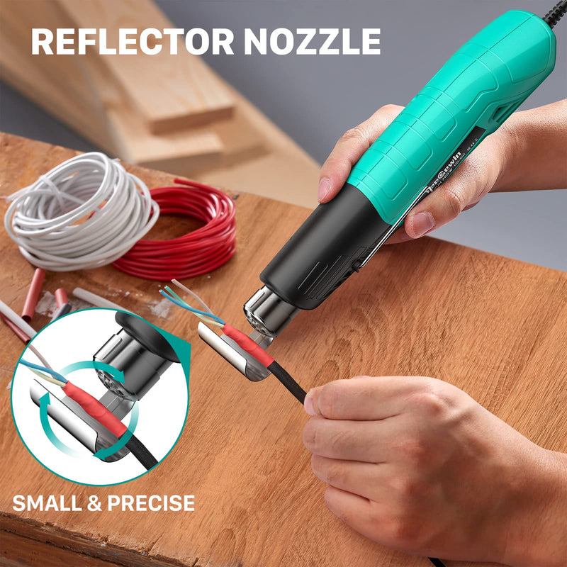 Yeegewin Mini Heat Gun, Handheld Hot Air Gun with 2 Temperature Settings 249°C-455°C, Quick Heating Hot Air Gun with Overload Protection, Stainless Steel Nozzle for Crafts, Shrink Film 1