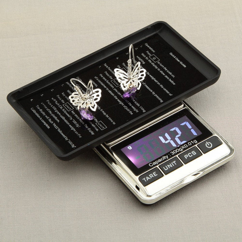 Mini Digital Jewelry Scale,High Precision Pocket Grams Weigh Reloading Scale 300g/0.01g with LCD Blacklight for General Laboratory, Commercial, and Educational use