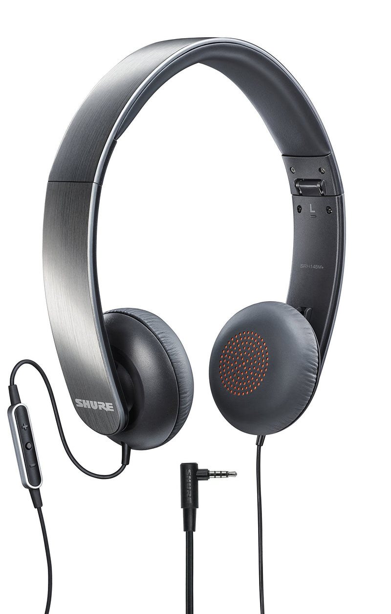 Shure SRH145m+ Portable Collapsible Headphones with Remote + Microphone Compatible with All Apple iOS Devices Closed-Back with Remote and Mic