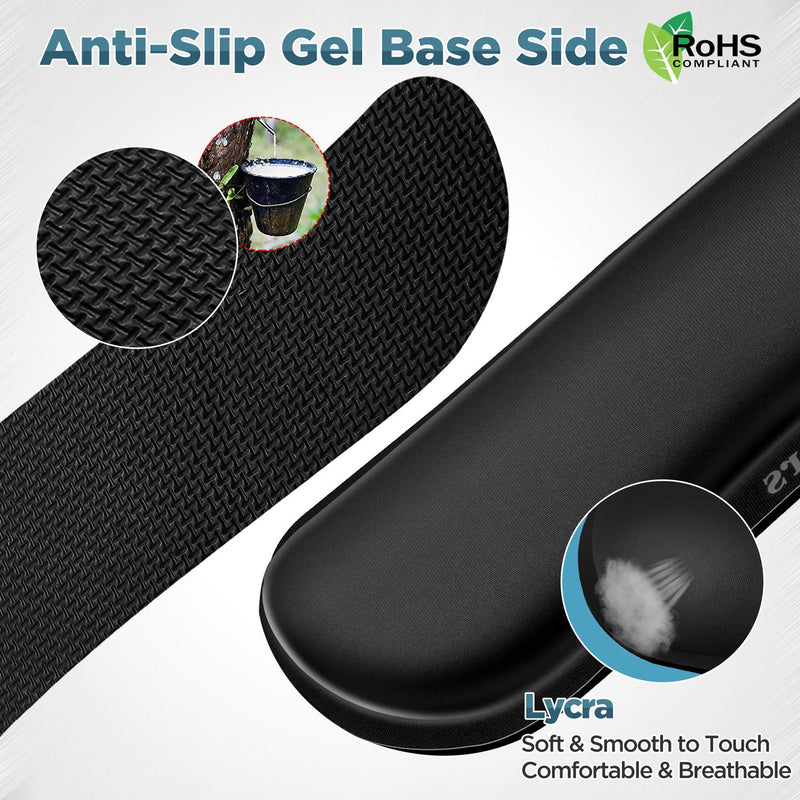 Gimars Upgrade Enlarge Gel Memory Foam Set Keyboard Wrist Rest Pad, Mouse Wrist Cushion Support for Office, Computer, Laptop, Mac, Comfortable, Lightweight for Easy Typing Pain Relief, Black Black-Fiber