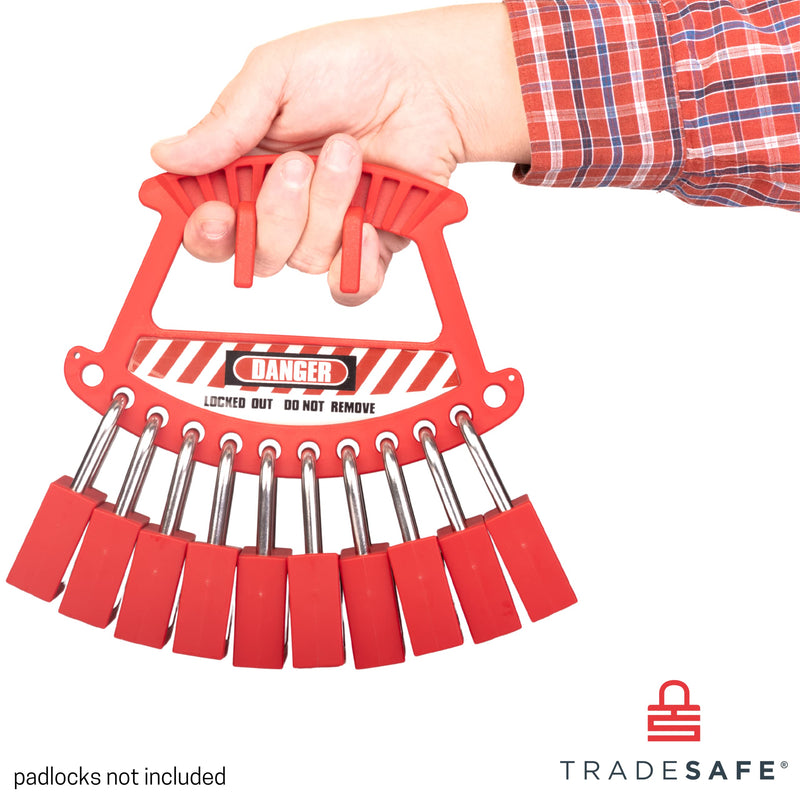 TRADESAFE Portable Lockout Locks Station - Lockout Tagout Locks Rack, Loto Device, Fits 12 Loto Padlocks, No Safety Padlocks Included