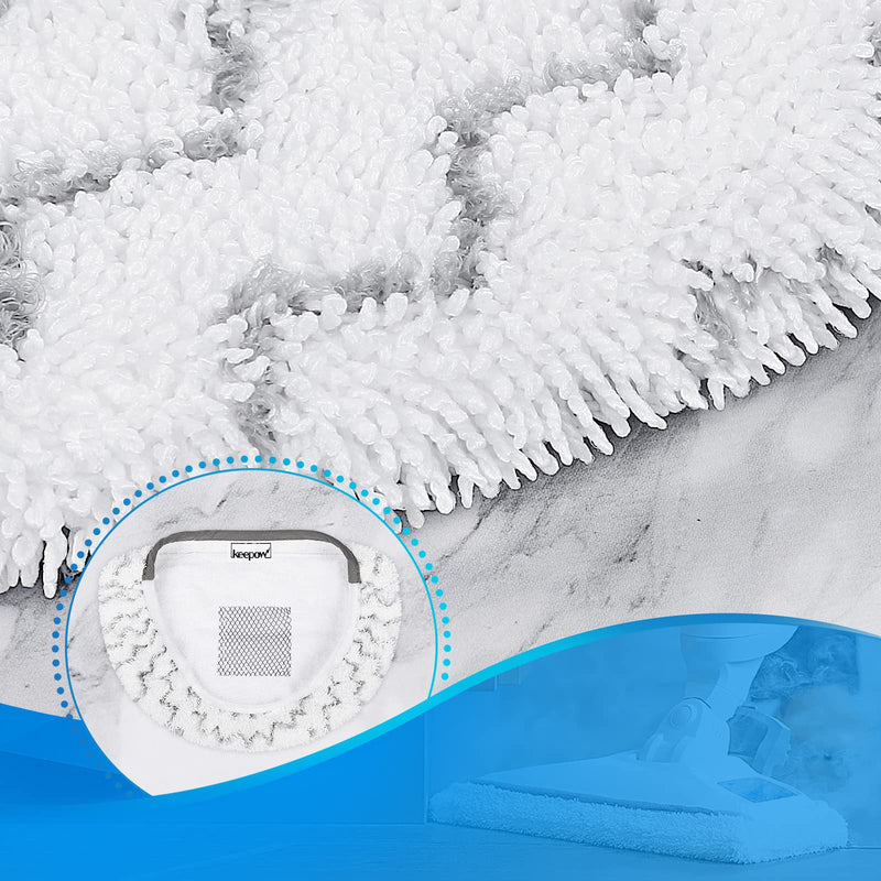 KEEPOW 6 Pack Washable Steam Mop Pads Replacement for Bissell Powerfresh 1940 1544 1440 Series Steam Mop, Model 1544A, 2075A, 1806, 5938, 1940W, 19404, 1940A
