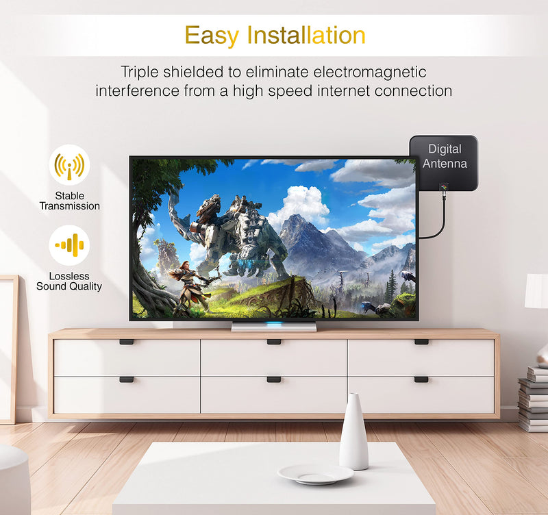 BlueRigger RG6 Coaxial Cable (6FT, Male F Type Connector, Triple Shielded) â€“ Digital Audio Video Coax Cable for HDTV, CATV, Cable Modem, Satellite Receivers 6FT