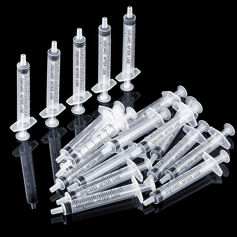 20 Packs Plastic Syringe with Measurement, Suitable for Measuring, Watering, Refilling(3 ml) 3 ml