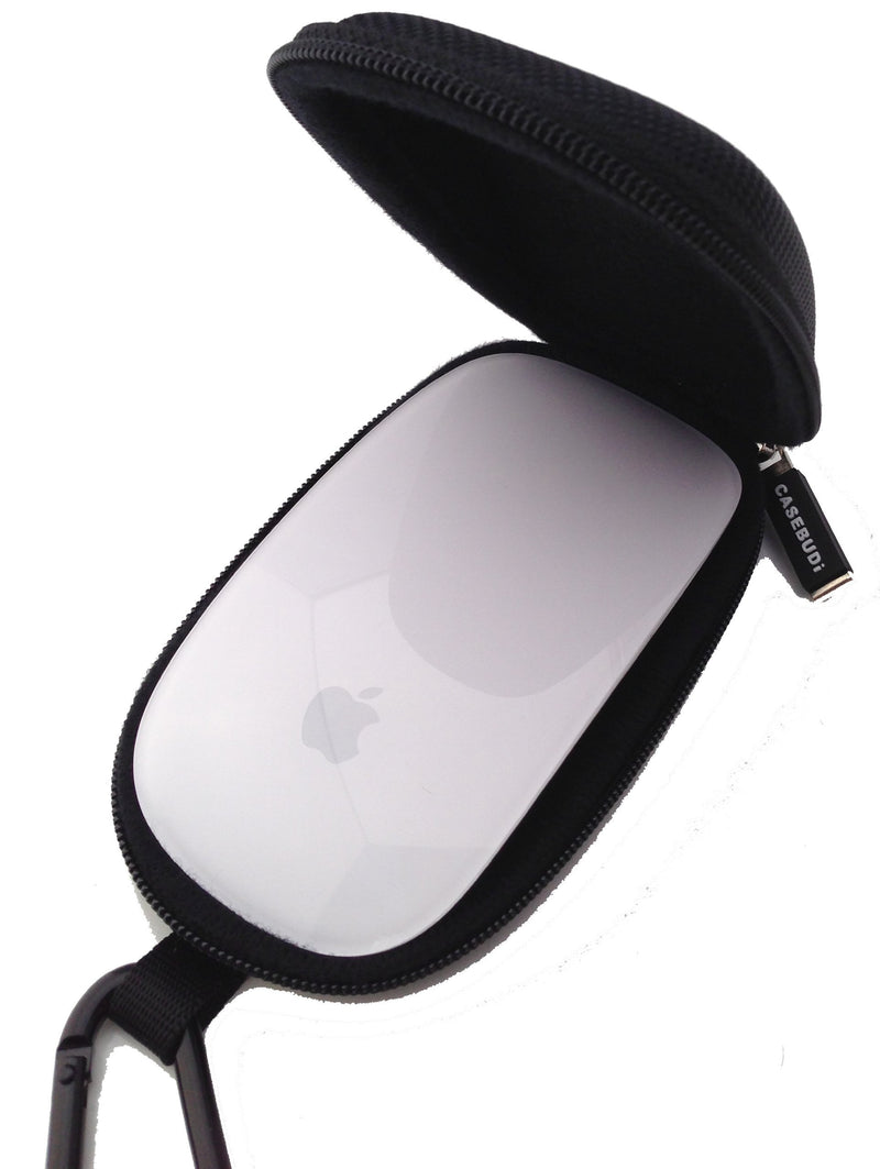 CASEBUDi Tough Travel Carrying Case for Apple Magic Mouse 1 and 2 | Hard Shell Ballistic Nylon (Black) Black