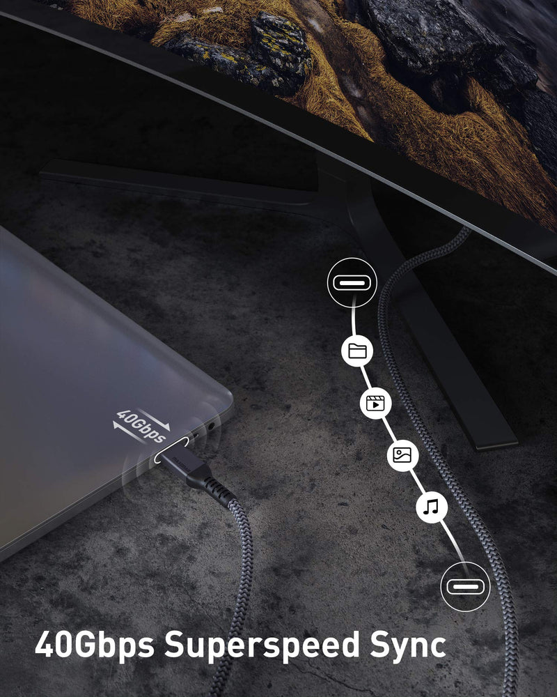 USB4 Compatible with Thunderbolt 4 Cable 4Ft, Maxonar 40Gbps Cable with 100W Charging and 8K@30Hz 5K@60Hz or Dual 4K Video Compatible with Thunderbolt 4, USB4, Thunderbolt 3, USB-C (Certified) 1.2 Meters