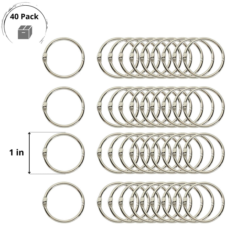 Mr. Pen- Loose Leaf Binder Ring, 40 Pack, Binder Rings 1 Inch, Binder Rings, Book Rings, Metal Rings for Index Cards, Rings for Flash Cards, Index Card Rings, Paper Rings, Small Binder Ring, Book Ring