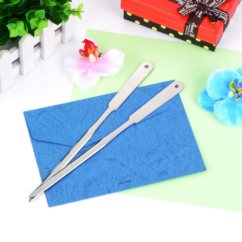 2 Pack Letter Openers Envelope Opener Stainless Steel Hand Letter Envelope Knife Lightweight Envelope Slitter (Silver)