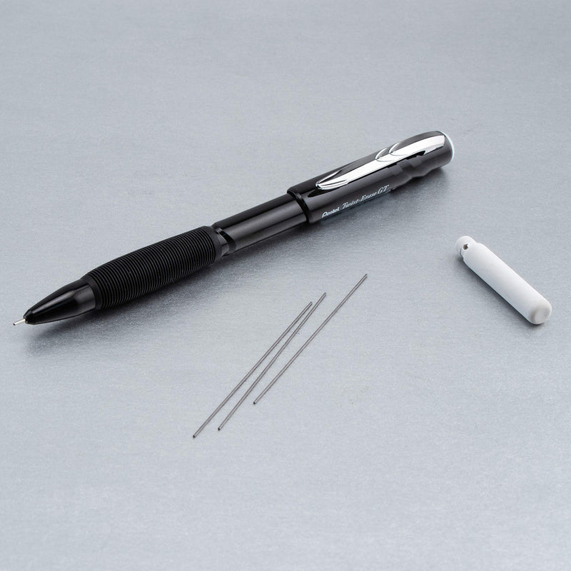 Pentel Twist-Erase GT, 0.5mm, Mechanical Pencil Transparent Black barrel, Box of 12 (QE205A) 1