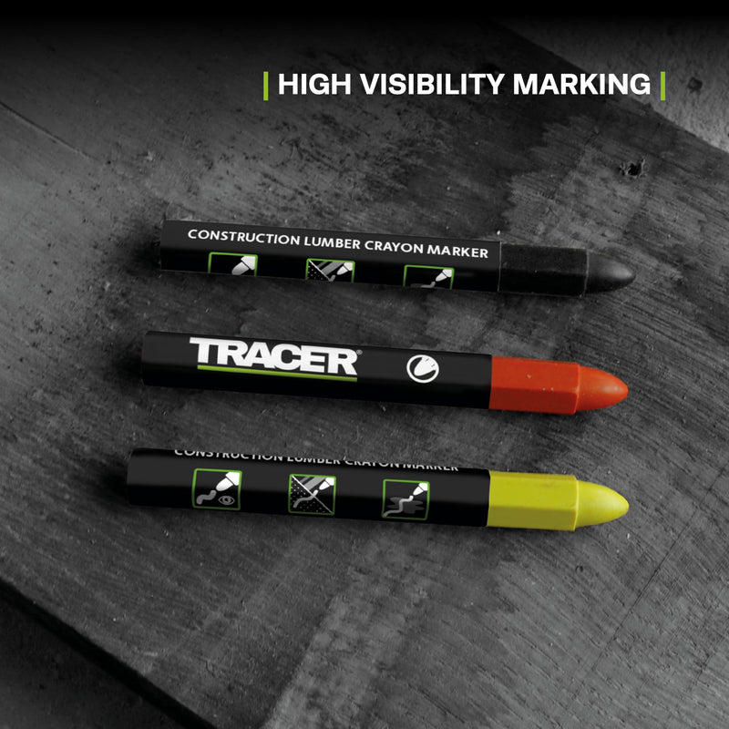 Tracer Lumber Pens Pack of 12 Black 12 x Black Marking Pens for Various Surfaces