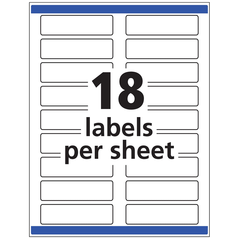 Avery White Extra-Large File Folder Labels for Laser and Inkjet Printers with TrueBlock Technology, 15/16 inches x 3-7/16 inches, Pack of 450 (5027)