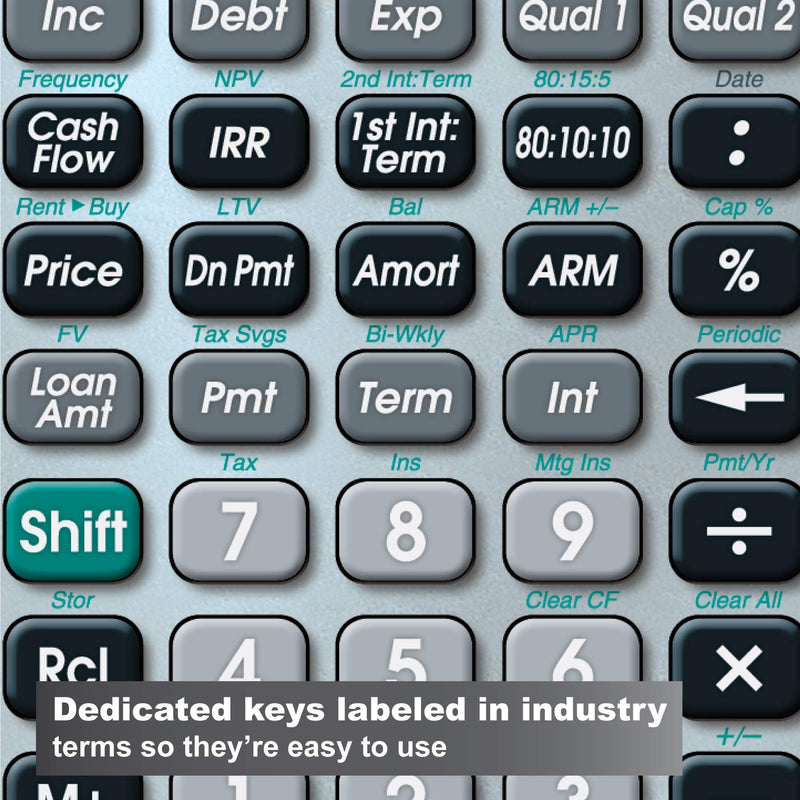 Calculated Industries 3430 Qualifier Plus IIIfx Advanced Real Estate Mortgage Finance Calculator | Clearly-Labeled Keys | Buyer Pre-Qualifying | Payments, Amortizations, ARMs, Combos, FHA/VA, More