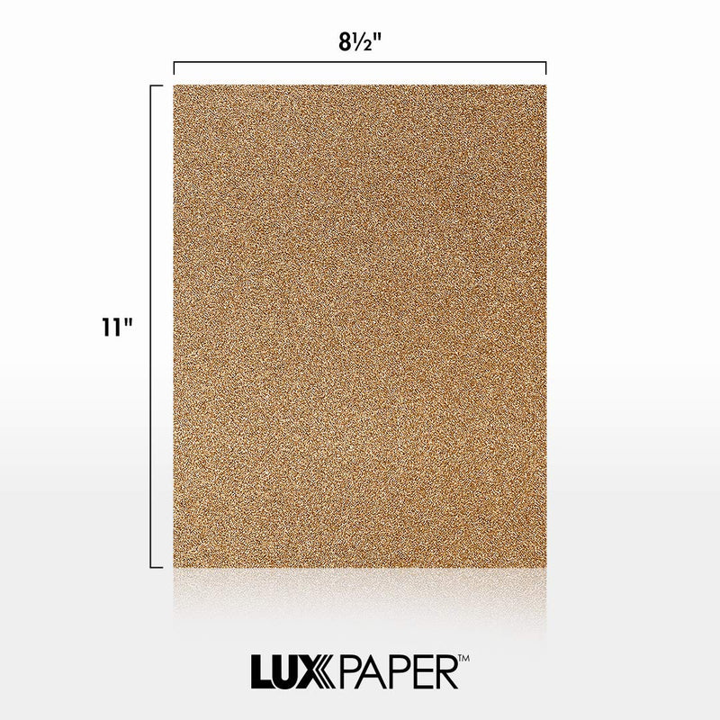 LUXPaper 8.5” x 11” Paper for Crafts and Printing in Rose Gold Sparkle, Scrapbook and Office Supplies, 50 Pack (Rose Gold)