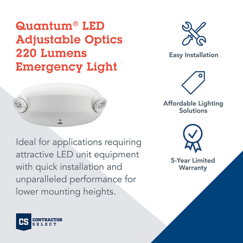 Lithonia Lighting ELM2L M12 Quantum White Aimable LED Emergency Light Unit 220 Lumens, California Compliant