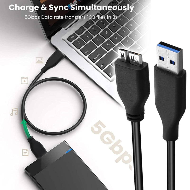 High Speed USB 3.0 Cable A to Micro B for Portable External Hard Drives (SaiTech IT-014)