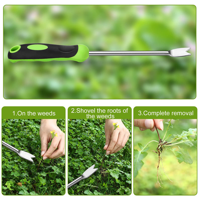 2 Pieces Hand Weeder Tool Garden Weeding Tool Gardening Weeder Tool with Ergonomic Handle, Stainless Steel Garden Lawn Farmland Transplant Gardening Plant Tool