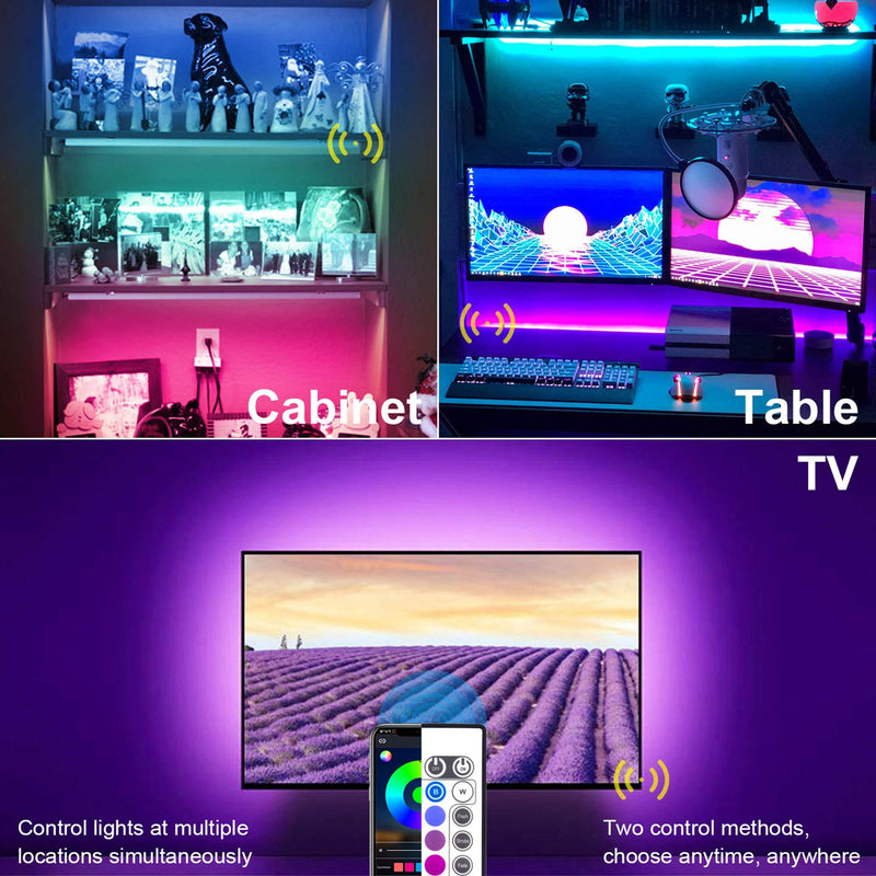 Led Strip Lights, Maylit 8.2 ft Tv Led Backlight for 40-60 inch Tv Bluetooth Control Sync to Music, USB Bias Lighting Tv Led Lights Kit with Remote - RGB 5050 LEDs Color Lights for Room Bedroom 8.2ft
