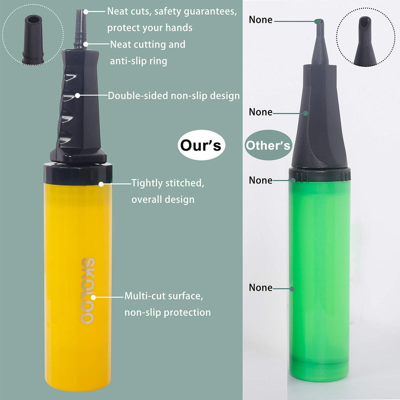 SKOLOO Hand Air Pump for Exercise Balls: Yoga Ball, Horse Hopper, Unicorn Bouncer, Balloon, Gym Ball, Inflatable Bouncing Horse, Inflatable Swimming Pools, Two-Way Hand Pump Yellow