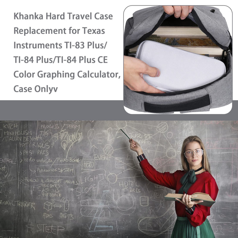 Khanka Hard Travel Case Replacement for Texas Instruments TI-83 Plus/TI-84 Plus/TI-84 Plus CE Color Graphing Calculator, Case Only (Bright White)