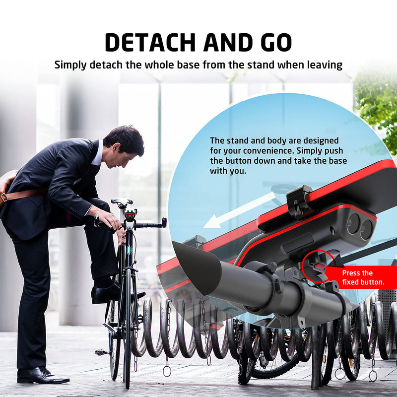 Bicycle Bluetooth Speaker, UPPEL Multifunctional Bike Speaker 10-in-1 LED Light Power Bank Bike Horn Microphone Ideal for Road & Mountain Bike - Extreme & Casual Cycling Black