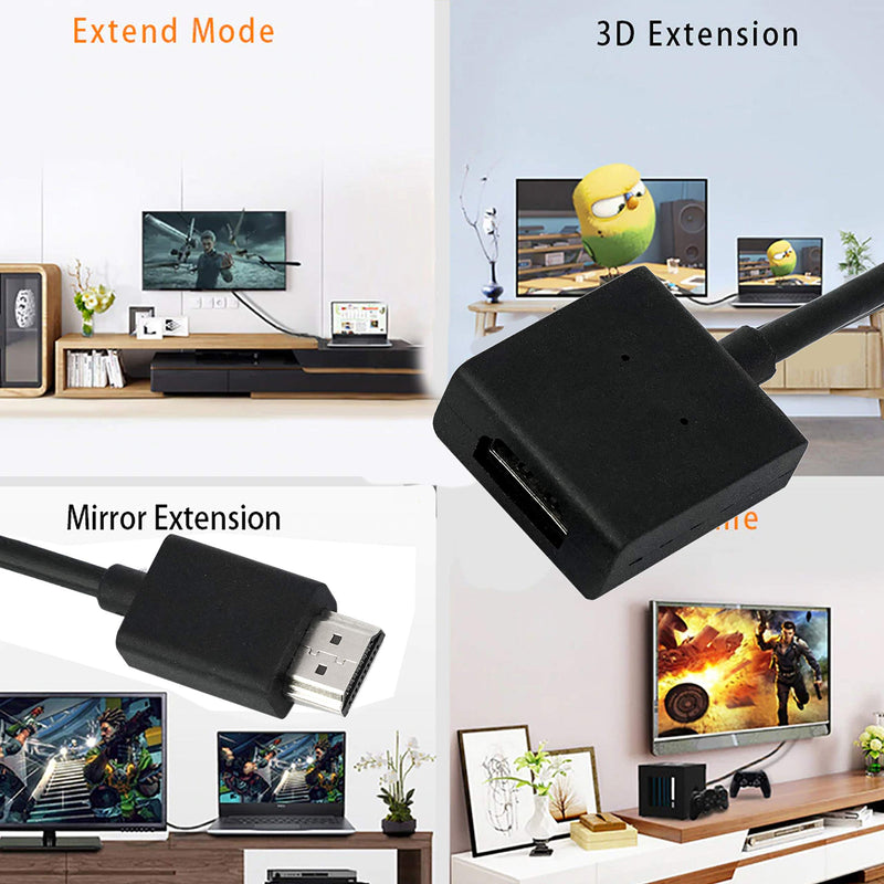 SaiTech IT 4 Pack HDMI Male to Female Swivel Adapter HDMI Extension Gold Plated Converter for Google Chrome Cast â€“ (10cm - 4 Inch) Black 4 Pack-10CM