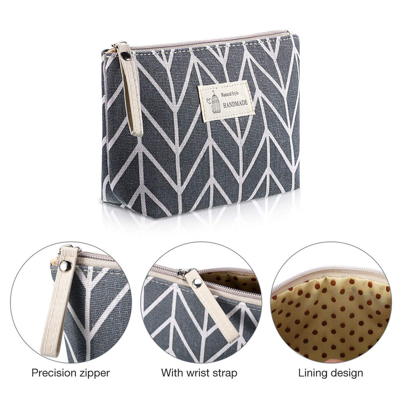 6 Pieces Canvas Makeup Bags Printed Cosmetic Bags Multi-Function Travel Organizer Pouches with Zipper Toiletry Bag Accessories for Women Girls (Tree Style) Tree Style