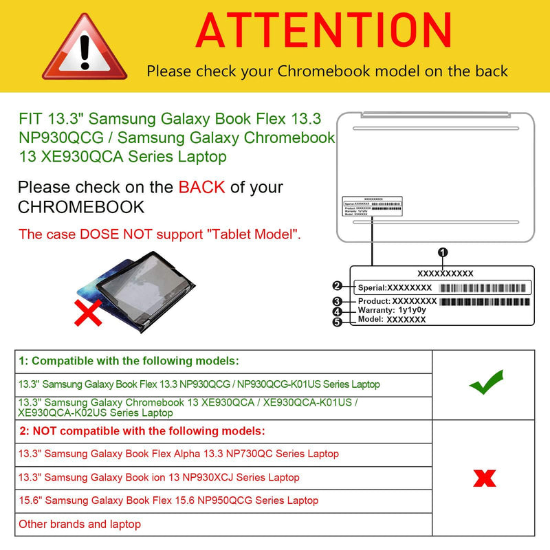 Fintie Sleeve Case for 13.3" Samsung Galaxy Book Flex 13.3 NP930QCG / Samsung Galaxy Chromebook 13 XE930QCA - PU Leather Portfolio Book Cover (Not Fit Galaxy Book Flex Alpha 13.3 NP730QC), Black