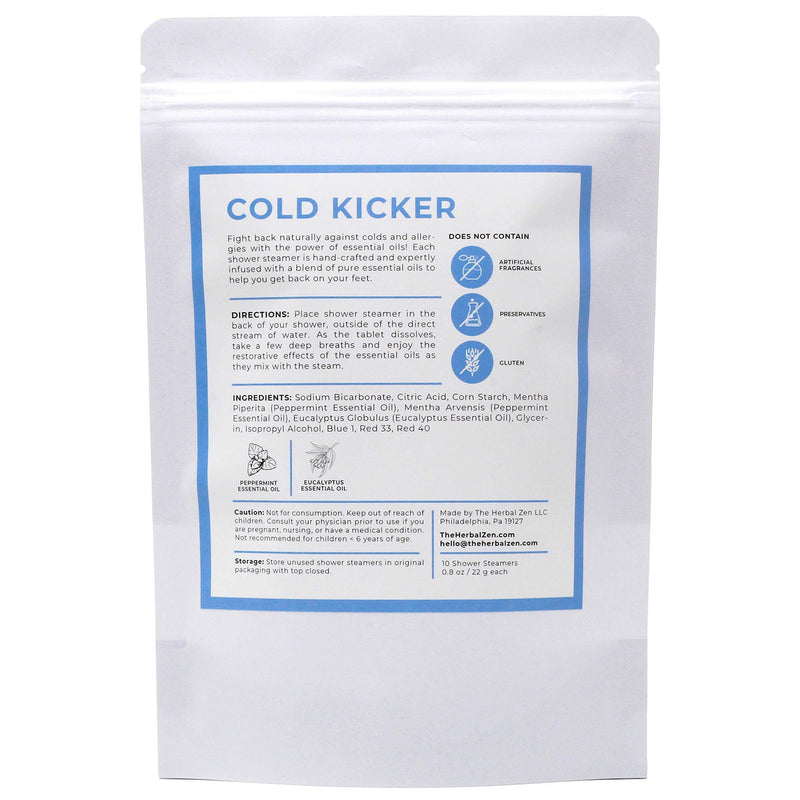 Cold Kicker Shower Steamers with Peppermint and Eucalyptus Essential Oil Aromatherapy Shower Bombs for Congestion by The Herbal Zen