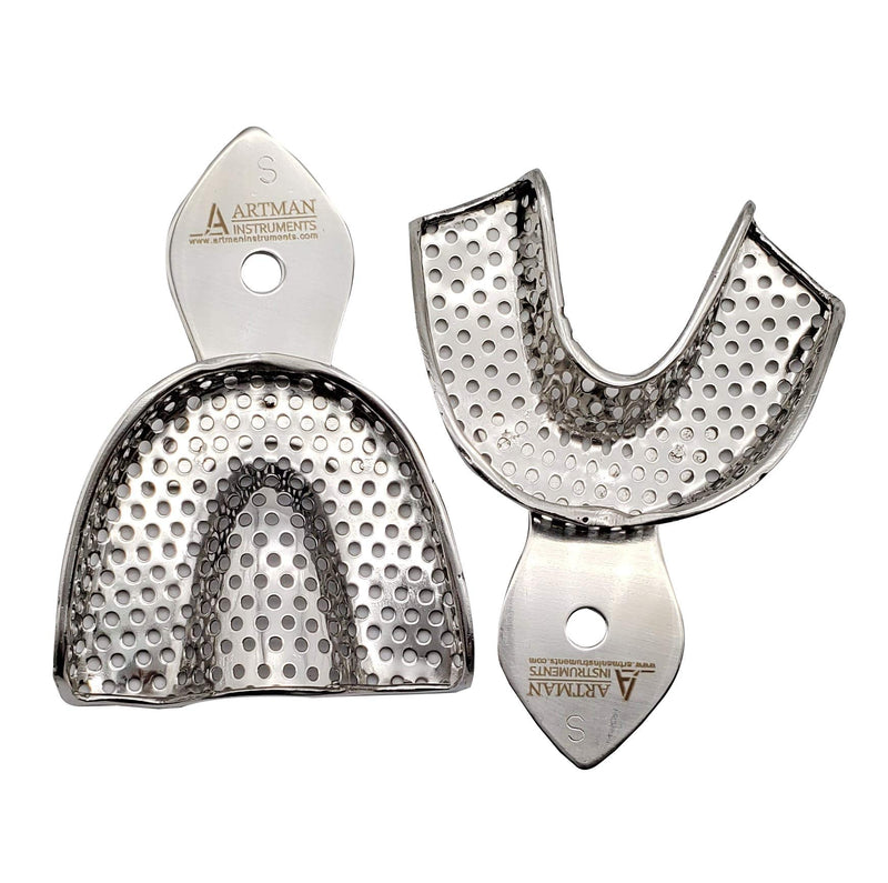 Dental Impression Trays 8 Small Medium Large and Extra Large Pairs Stainless Steel Denture Orthodontics by Wise Linkers USA