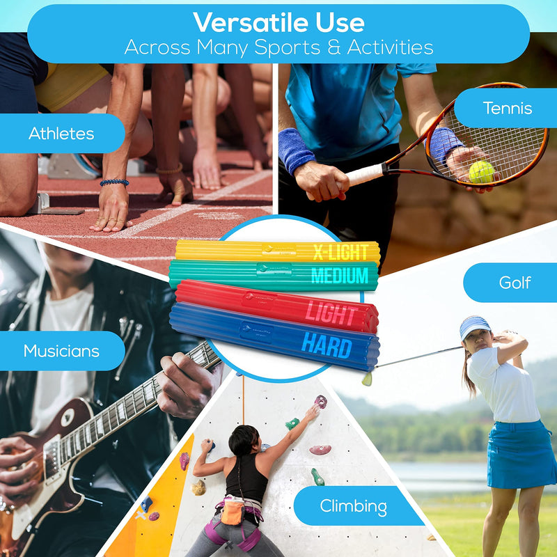 Serenilite Flexible Resistance Bar | Grip Strength Trainer, Resistance Band, Forearm Exerciser Workout | Flexbar for Tennis Elbow, Golfers Elbow, Physical Therapy, Pain Relief, Tendonitis, Recovery… Light (Red)