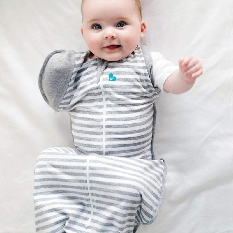 Love To Dream Swaddle UP Transition Bag, Gray, Large, 19-24 lbs., Patented Zip-Off Wings, Gently Help Baby Safely Transition from Being swaddled to arms Free Before Rolling Over Large (Pack of 1)