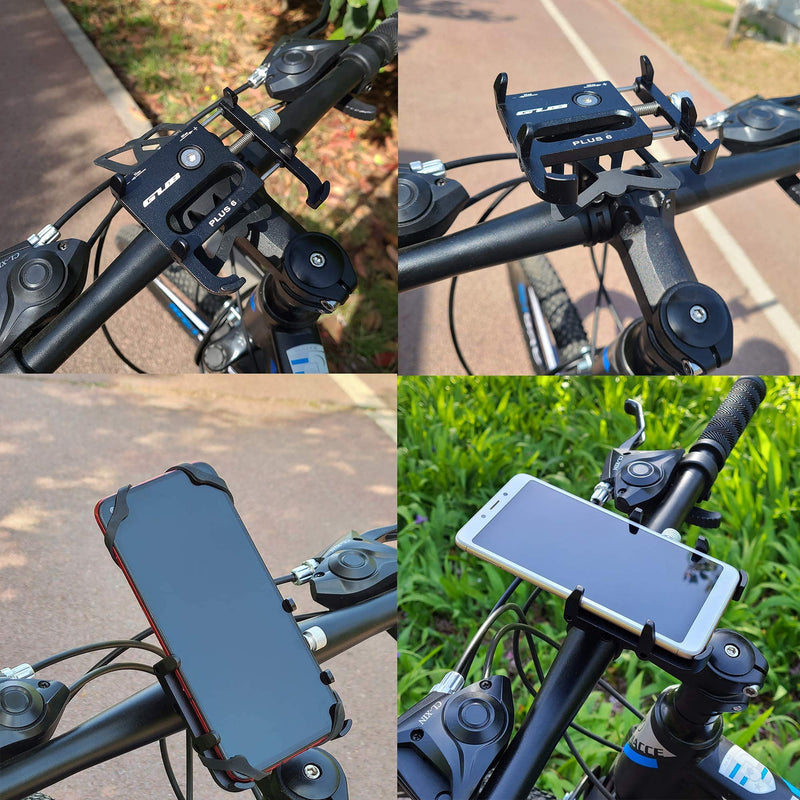 GUB Bicycle & Motorcycle Phone Mount, Aluminum Bike Phone Holder Mount with 360° Rotation for iPhone 11 12 Pro Max Mini X XR Xs 8 Plus, Samsung S20 S10 Note20/10/9/8 4-7 Inch - Upgraded black