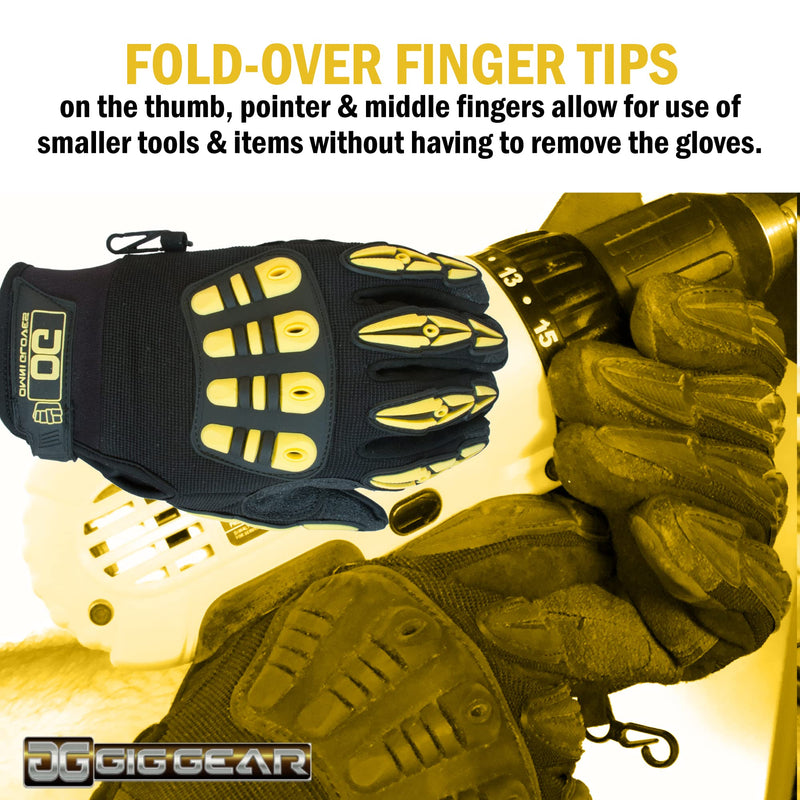 Gig Gear Heavy Duty Safety Gloves with Finger Access - Multipurpose Touchscreen Work Gloves for for Safety XXLarge