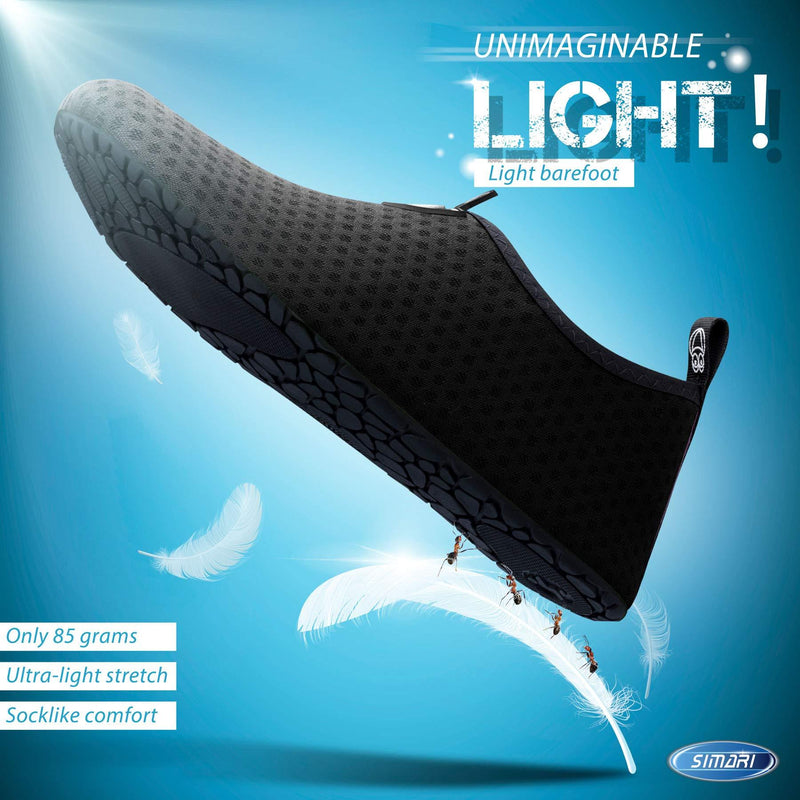 SIMARI Water Shoes Womens and Mens Quick-Dry Aqua Socks Barefoot for Outdoor Beach Swim Surf Yoga Exercise SWS001 3.5-4.5 Women/2-3 Men Circular Black