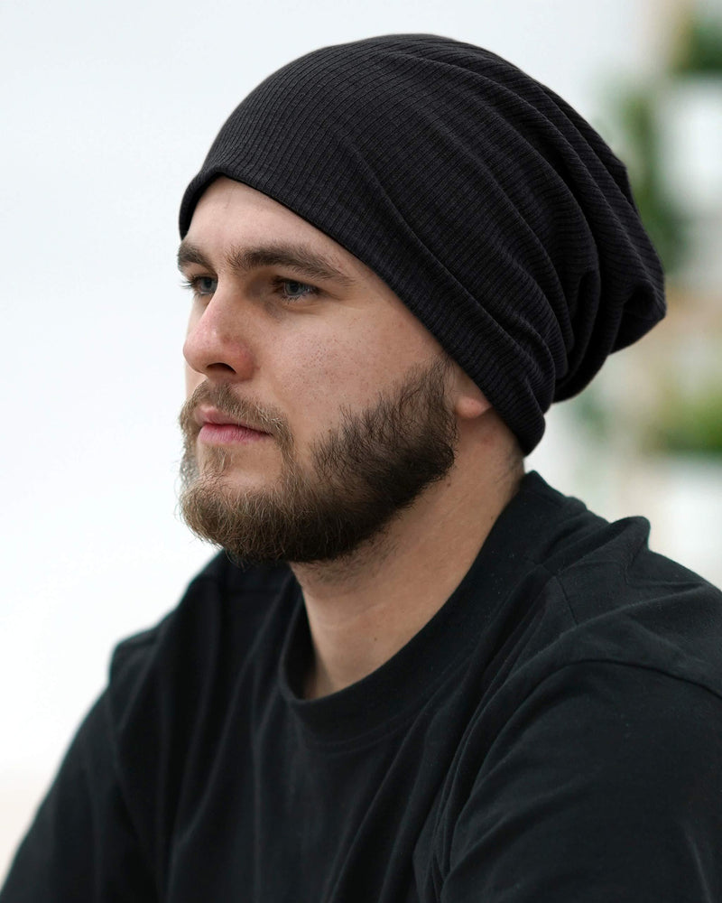 Trendy Stylish Beanie of Quality Knit Fabric, Breathability & Elasticity Skull Cap Hat … 01 Stripes-black