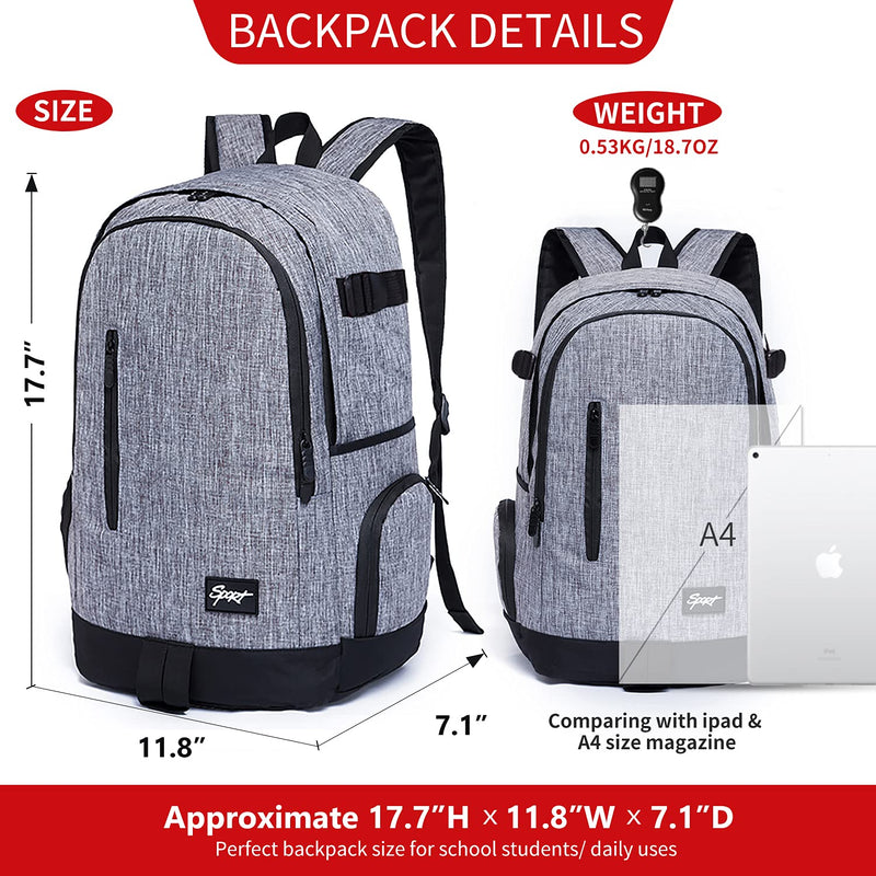 Rickyh style School Backpack Travel Bag for Men & Women, Lightweight College Back Pack with Laptop Compartment One_Size Denim Grey