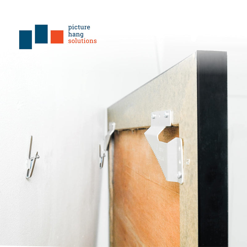 Wall Buddies Large Wall Hanger for Wood Picture Frames - Supports 60 lbs - 5 Pack - Includes Wall Hooks, Nails and Screws
