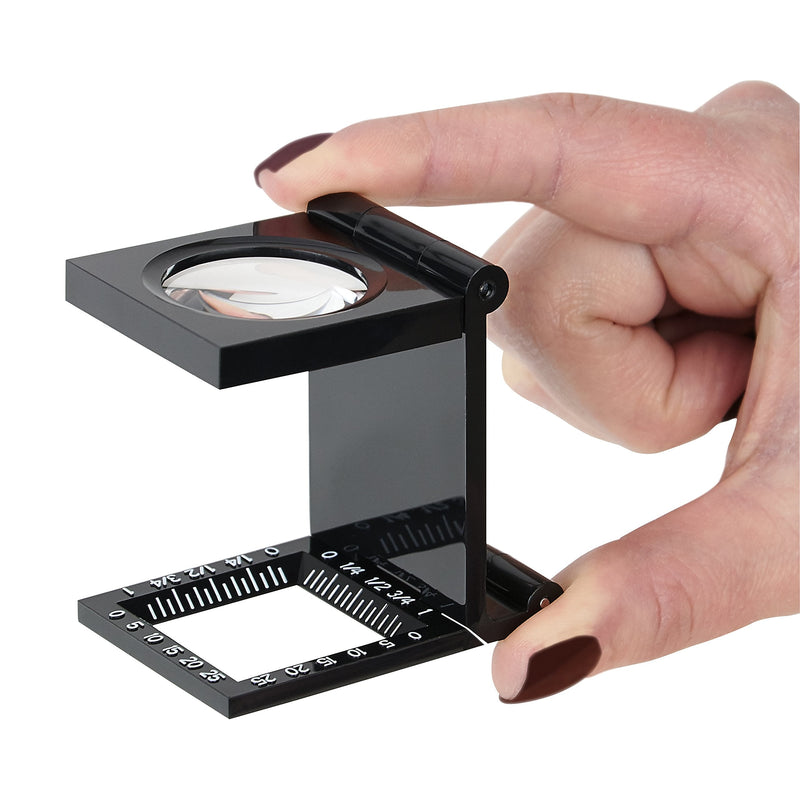 Carson LinenTest 6.5x20mm or 5x30mm Folding Loupe Magnifiers For Stitch Counting, Printing, Fabric Identification, Inspecting Small Parts and More (LT-20 or LT-30) 5x30mm (LT-30)