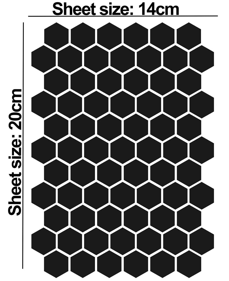 71pcs High Visibility Warning Reflective Stickers Hexagon Honeycomb Kit Decals Black Reflector Highly Night Safety Sign Visibility Universal Self - Adhesive D 52