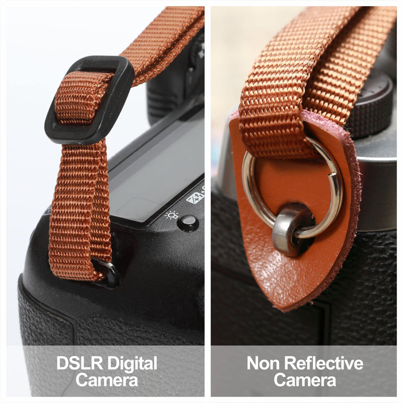 PADWA Pentagram Embroidered Camera Strap - Double Layer Cowhide Ends,2" Pure Cotton Woven Camera Straps, Adjustable Vintage Neck & Shoulder Strap for All DSLR Cameras,Great Gift for Photographers 2 inch Wide / Adjustable 32~61 inch