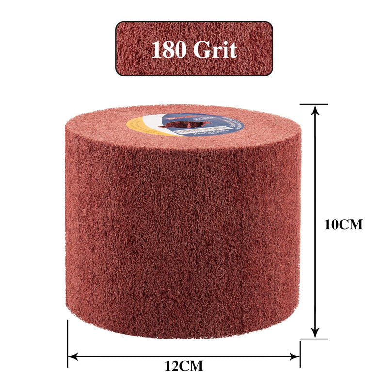 Shineboc sanding roller brush, efficient sanding roller brush made of brown corundum and synthetic fiber, sanding sleeves for sanding roller sander for sanding matting satin finishing - 180 grit