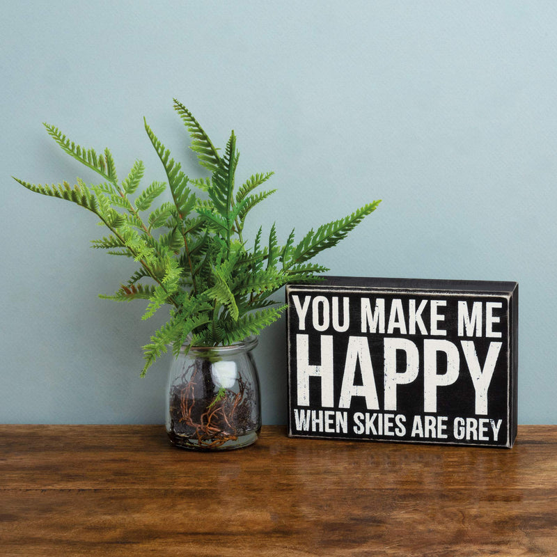 Primitives by Kathy 20512 Classic Box Sign, 6.5 x 4.5-Inches, You Make Me Happy