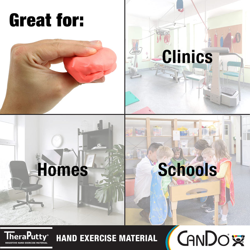CanDo Theraputty Plus Hand Exercise Putty for Rehabilitation, Exercises, Hand Thearpy, Occupational Therapy, Hand Strengthening, Improve Motor Skills, Stress Relief 2-ounce SOFT