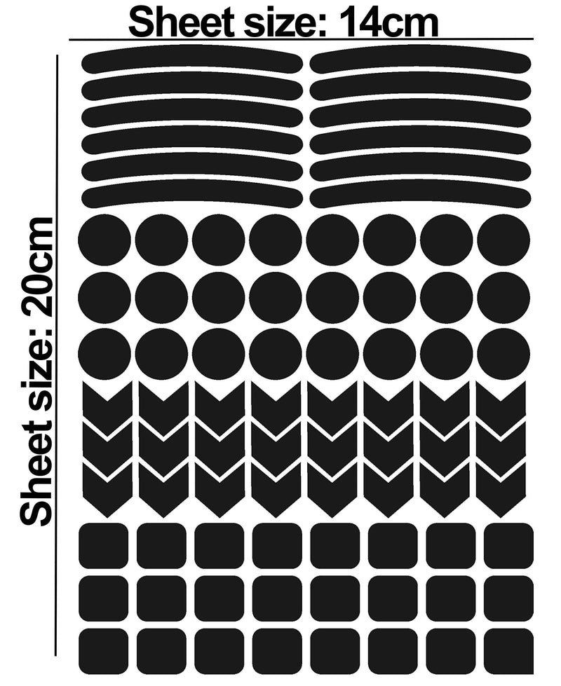 84pcs High Visibility Warning Reflective Stickers Rim Stripes Bike Bicycle Kit Decals Black Reflector Highly Night Safety Sign Visibility Universal Self - Adhesive D 51