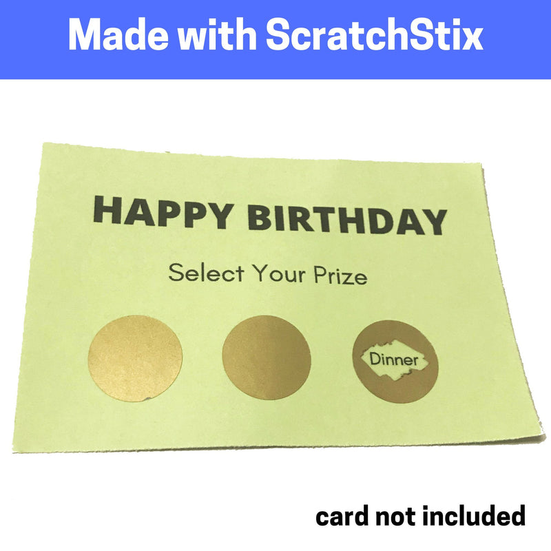 150 Pack, 1" Scratch Off Stickers Labels, Round Circle - Gold Pack of 150