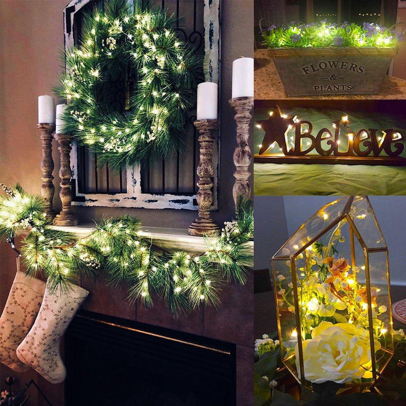 YKB Fairy Lights 12 Pack, Battery Operated String Lights, 20 LEDs on 3.3 feet Copper Wire, Mini LED Fairy String Lights Warm White for Wedding Party Mason Jar Christmas Decorations Bedroom Decor