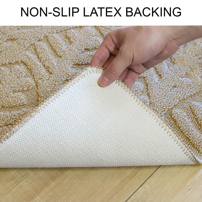 TOONOW Indoor Doormats Front Door Mat,30"x18", Low-Profile Machine Washable Kitchen Rug, Absorbent Mud Half Round Entrance Mat for Outdoors, Entryway, Patio, Bedroom, Beige 18" x 30"