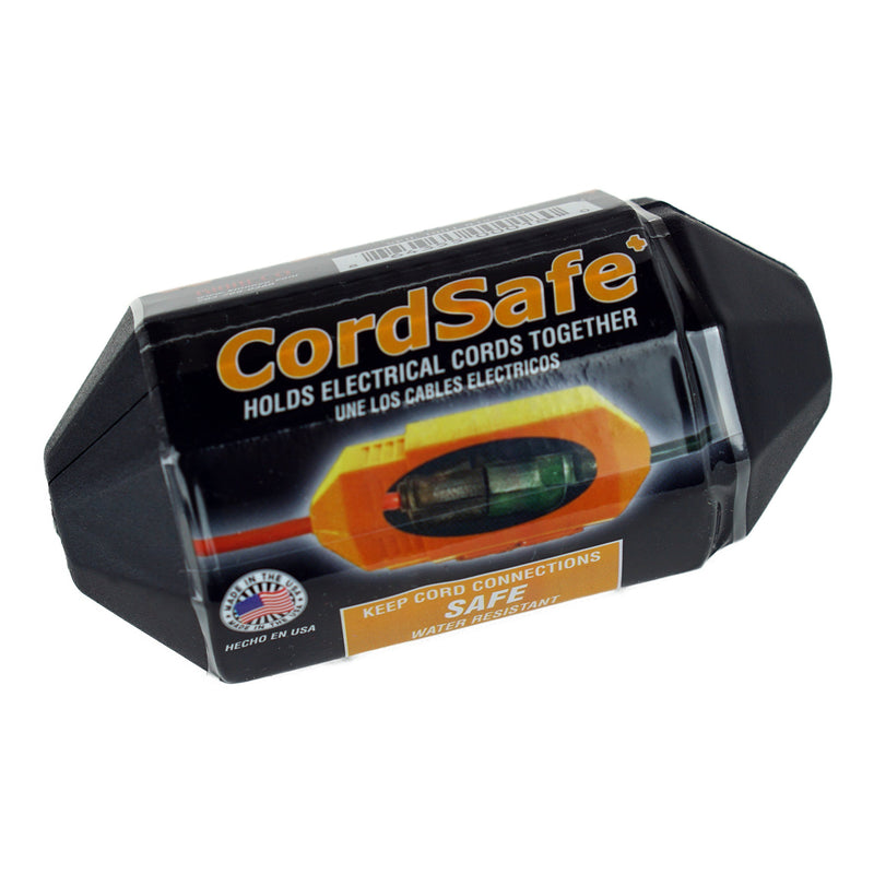Black CordSafe Electrical Extension Cord Protective Safety Cover|Water-Resistant Indoor Outdoor | Cord Fastening Retention Management | Power Tools Fans Patio Tent String Lights Holiday Lights